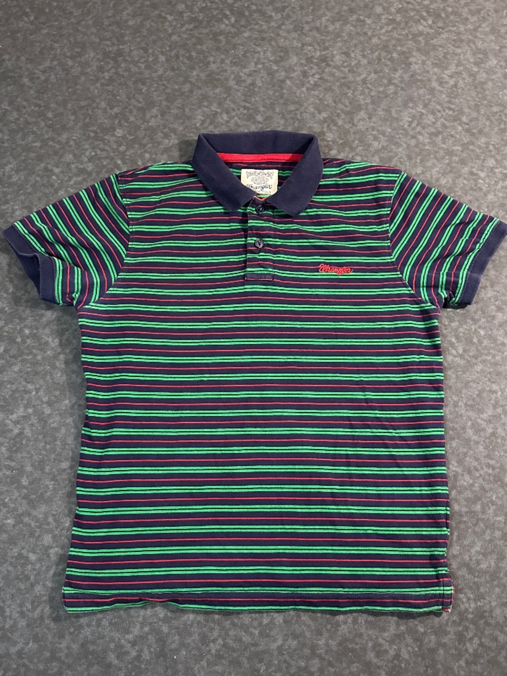 Wrangler Spirit of America Men's Striped Polo Shirt Size Medium